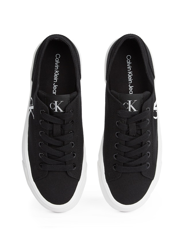 Calvin Klein Jeans Plateausneaker »VULC FLATFORM LOW CV MG« Schnürschuh, Freizeitschuh, Halbschuh mit seitlichem Logo