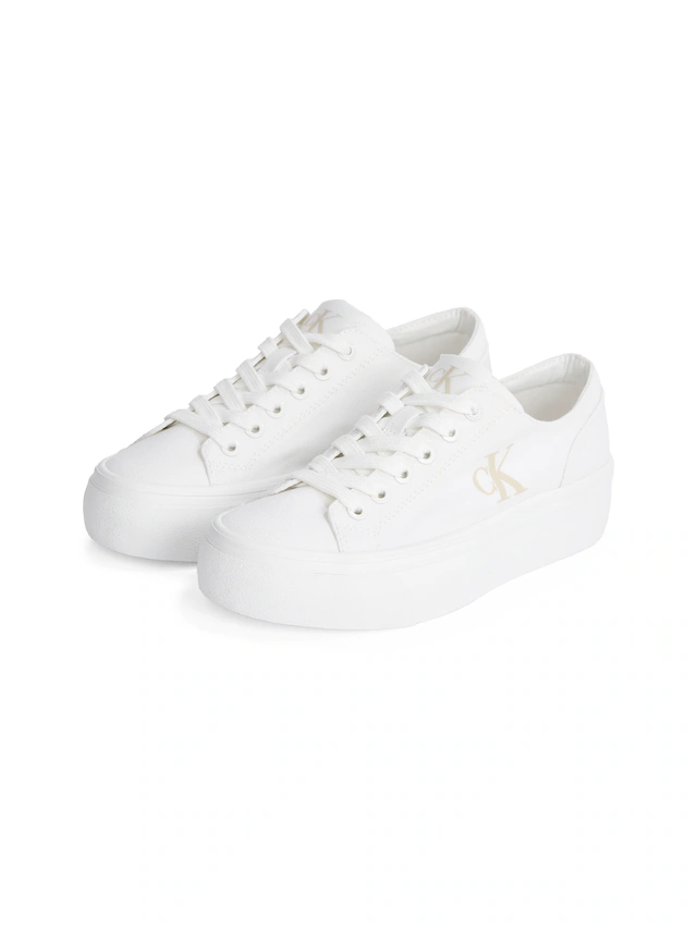 Calvin Klein Jeans Plateausneaker »VULC FLATFORM LOW CV MG« Schnürschuh, Freizeitschuh, Halbschuh mit seitlichem Logo