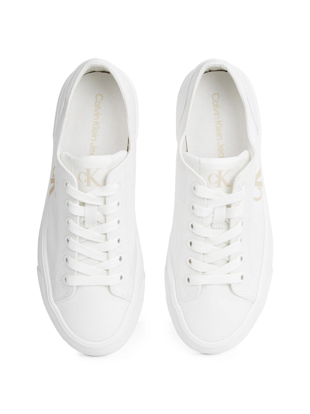 Calvin Klein Jeans Plateausneaker »VULC FLATFORM LOW CV MG« Schnürschuh, Freizeitschuh, Halbschuh mit seitlichem Logo