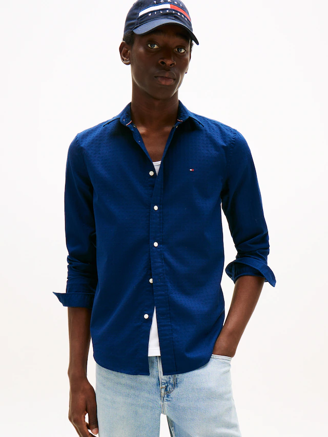 Tommy Hilfiger Langarmhemd »DOBBY STRUCTURE Regular Fit SHIRT«