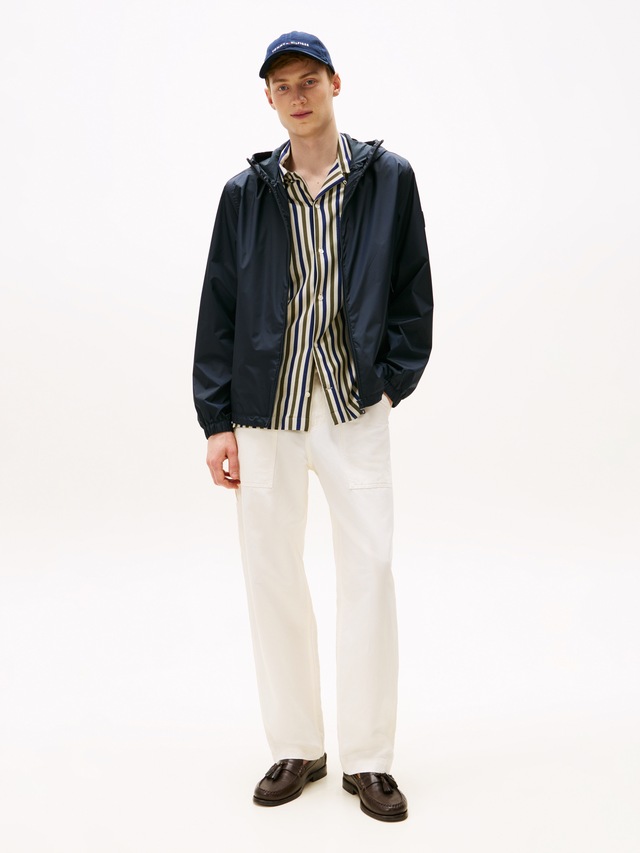 Tommy Hilfiger Blouson »RWB HOODED JACKET« mit Kapuze Freizeitjacke, Übergangsjacke elastische Bündchen, wasserabweisend