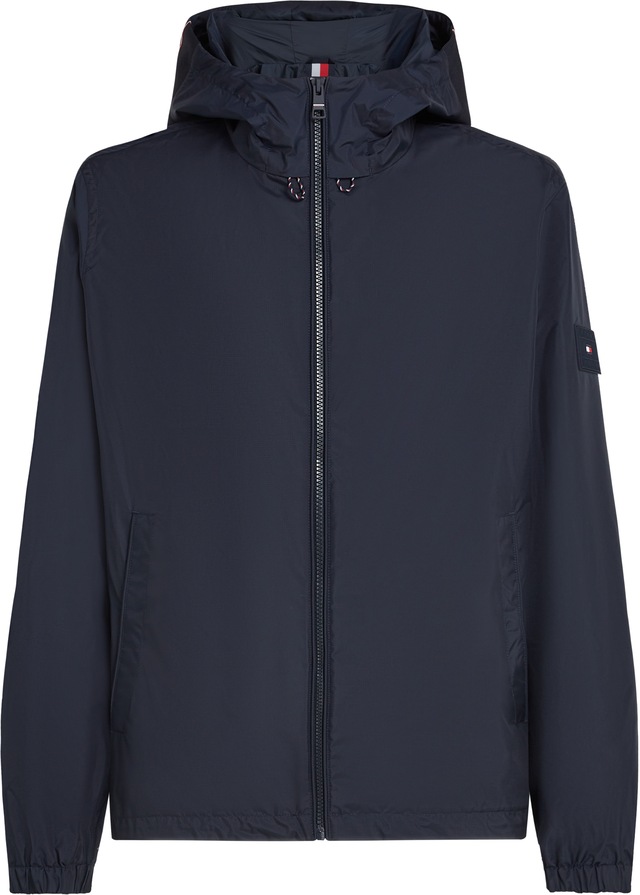 Tommy Hilfiger Blouson »RWB HOODED JACKET« mit Kapuze Freizeitjacke, Übergangsjacke elastische Bündchen, wasserabweisend