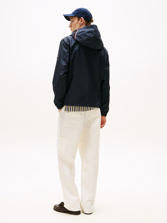 Tommy Hilfiger Blouson »RWB HOODED JACKET« mit Kapuze Freizeitjacke, Übergangsjacke elastische Bündchen, wasserabweisend