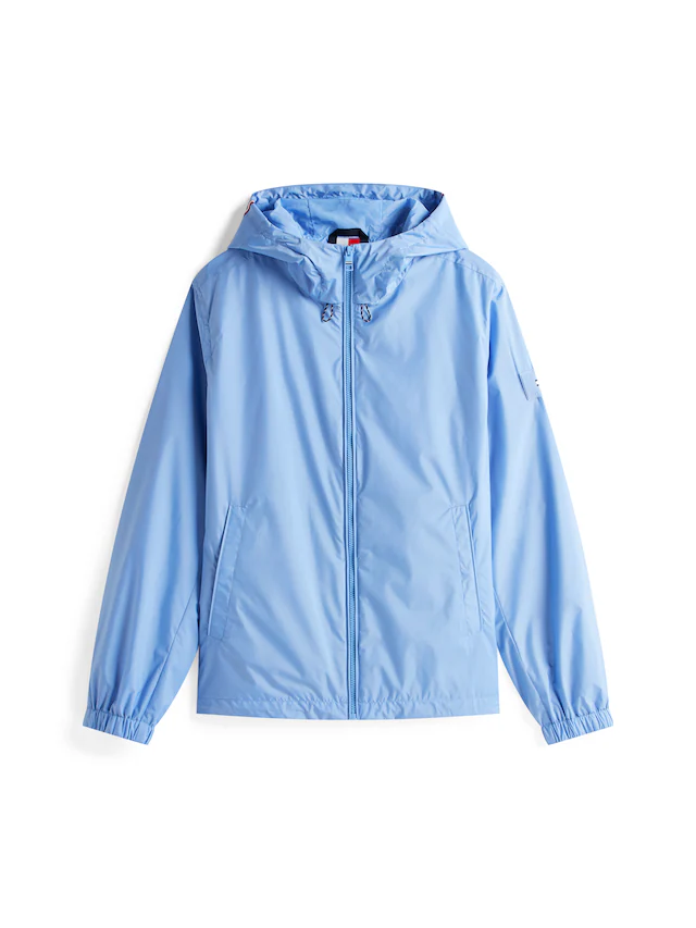 Tommy Hilfiger Blouson »RWB HOODED JACKET« mit Kapuze Freizeitjacke, Übergangsjacke elastische Bündchen, wasserabweisend