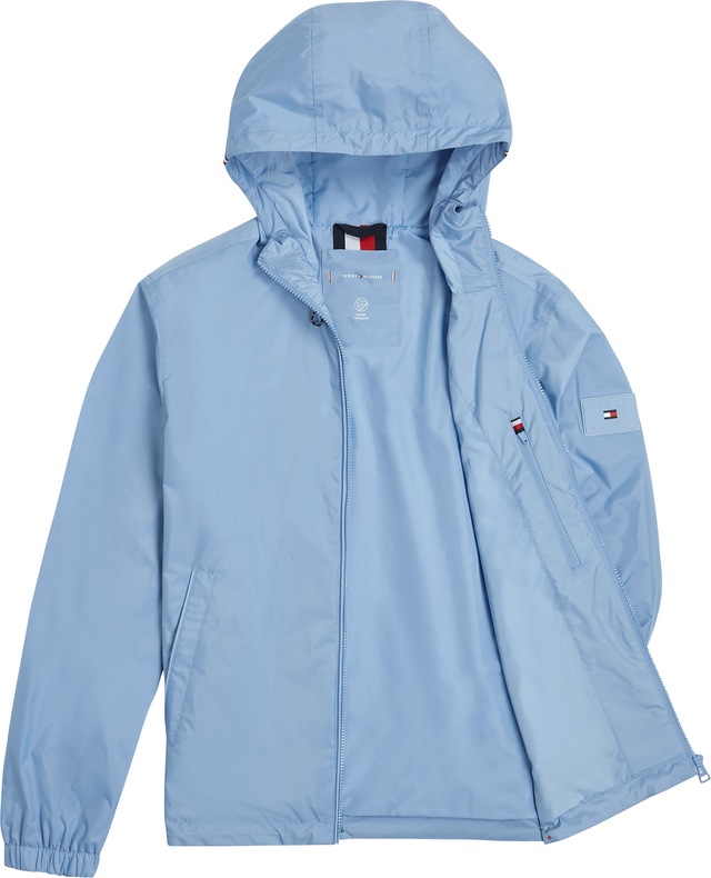 Tommy Hilfiger Blouson »RWB HOODED JACKET« mit Kapuze Freizeitjacke, Übergangsjacke elastische Bündchen, wasserabweisend
