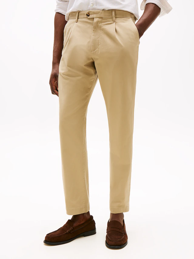 Tommy Hilfiger Chinohose »HARLEM CHINO SATIN« Relaxed fit, Bundfalten