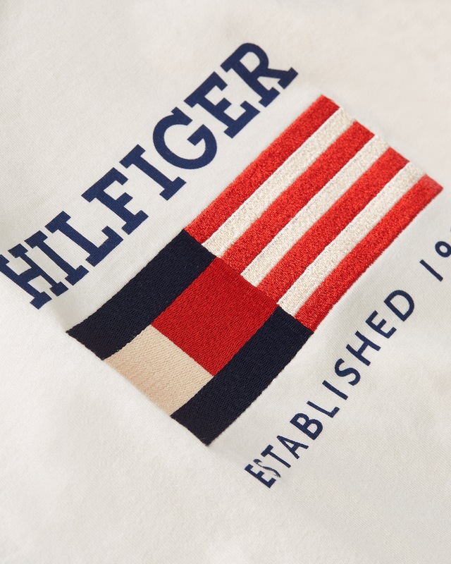 Tommy Hilfiger T-Shirt »AMERICANA MONOTYPE FLAG BOX TEE« Mit markanter Stickerei