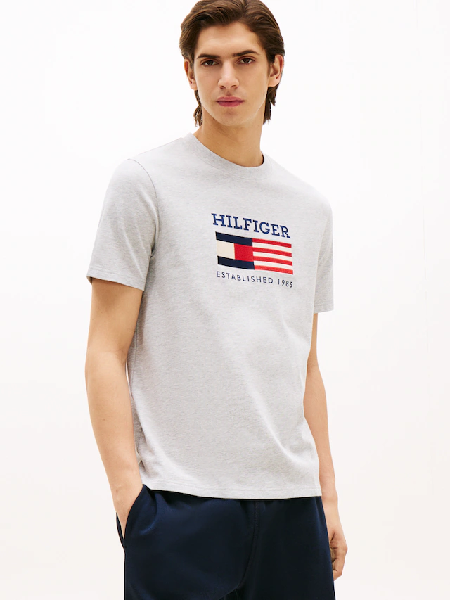 Tommy Hilfiger T-Shirt »AMERICANA MONOTYPE FLAG BOX TEE« Mit markanter Stickerei