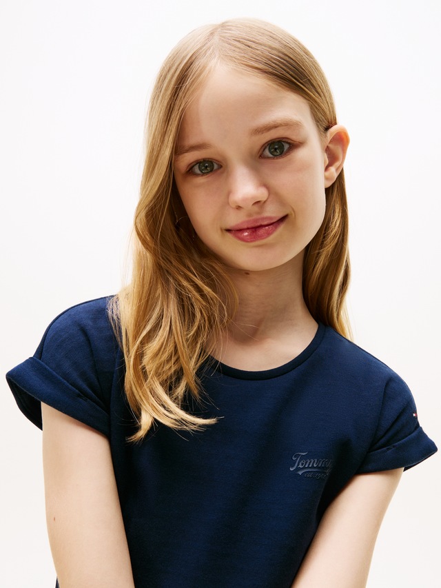 Tommy Hilfiger Jerseykleid »SPACER INTERLOCK DRESS« für Kinder bis 16 Jahre, mit Logoschriftzug