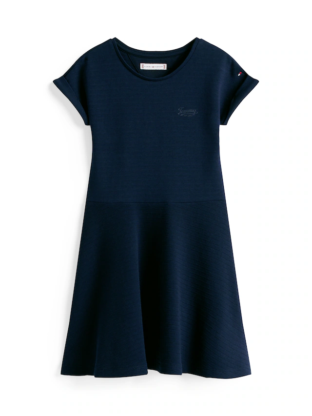 Tommy Hilfiger Jerseykleid »SPACER INTERLOCK DRESS« für Kinder bis 16 Jahre, mit Logoschriftzug