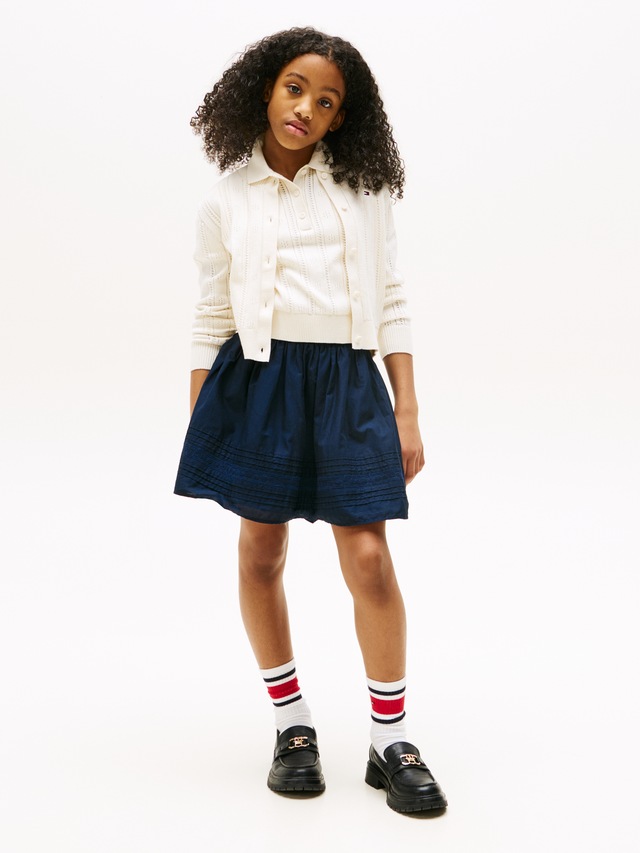 Tommy Hilfiger Strickjacke »POINTELLE CARDIGAN LS« für Kinder bis 16 Jahre, mit süßem Muster