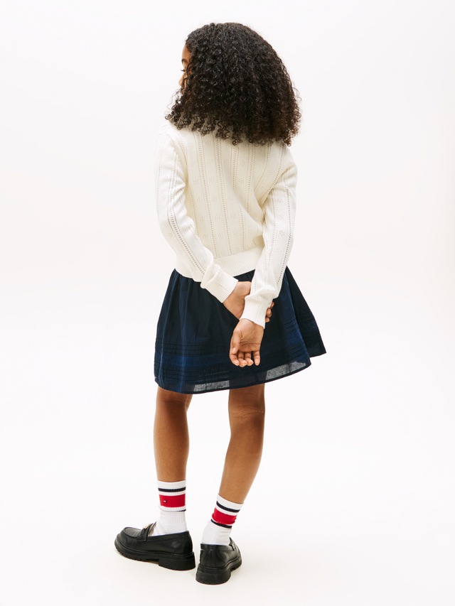 Tommy Hilfiger Strickjacke »POINTELLE CARDIGAN LS« für Kinder bis 16 Jahre, mit süßem Muster