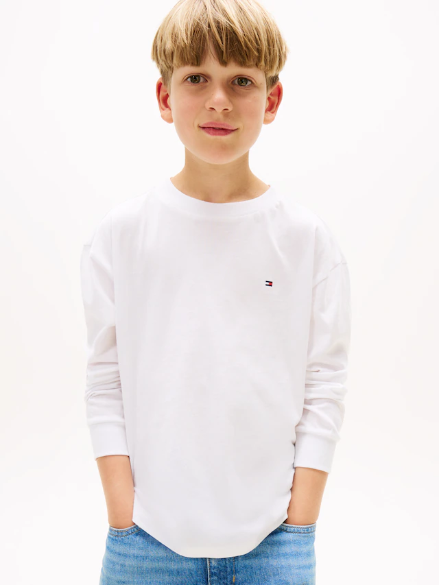 Tommy Hilfiger Langarmshirt »ESSENTIAL T-SHIRT LS« für Kinder bis 16 Jahre, Markenlogo