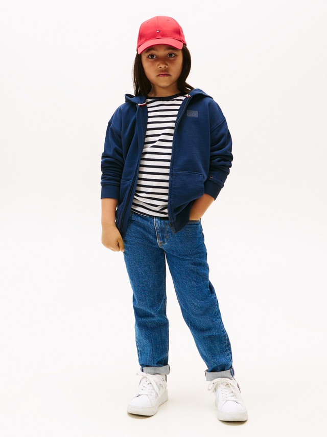 Tommy Hilfiger Kapuzensweatjacke »TONAL FLAG EMB ZIP HOODIE« für Kinder bis 16 Jahre, mit Kapuze