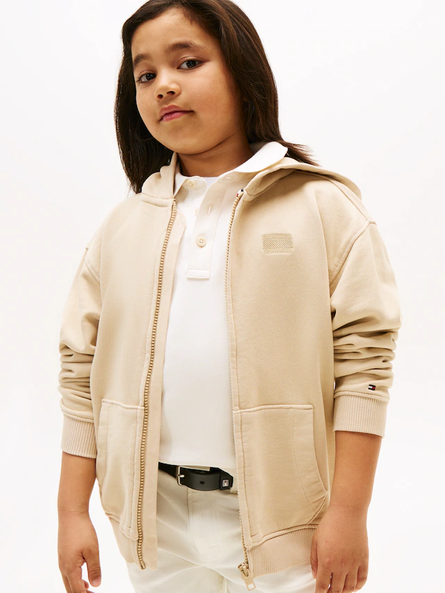Tommy Hilfiger Kapuzensweatjacke »TONAL FLAG EMB ZIP HOODIE« für Kinder bis 16 Jahre, mit Kapuze