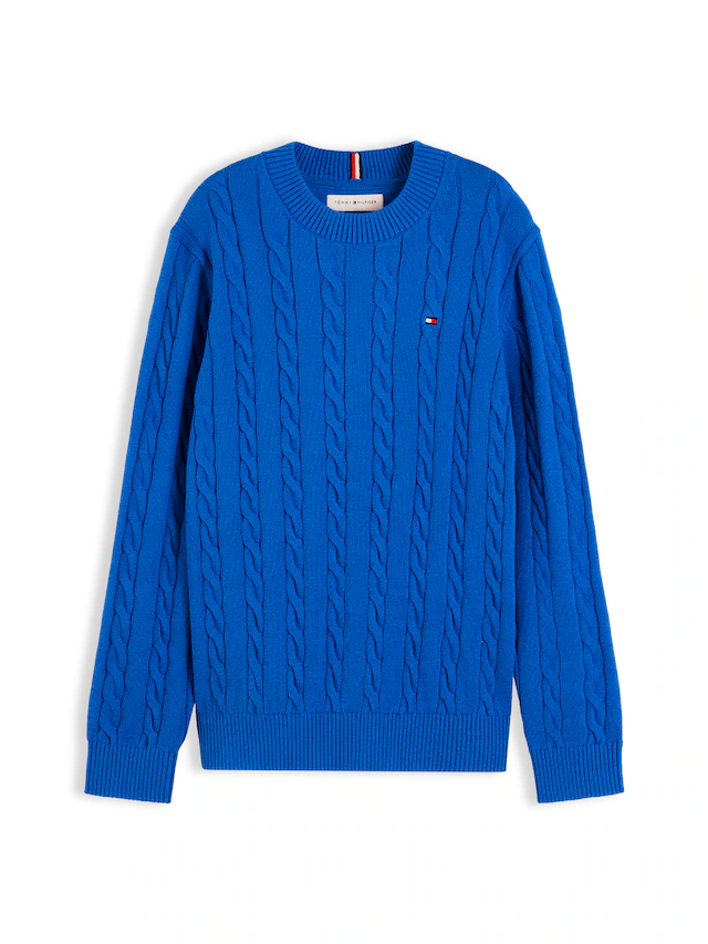 Tommy Hilfiger Strickpullover »COTTON CABLE SWEATER« für Kinder bis 16 Jahre, mit Zopfmuster