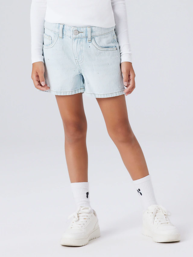 Name It Jeansshorts »NKFROSE REG DNM SHORTS 6042-AC NOOS« Baumwolle, mit Glitzersteinchen