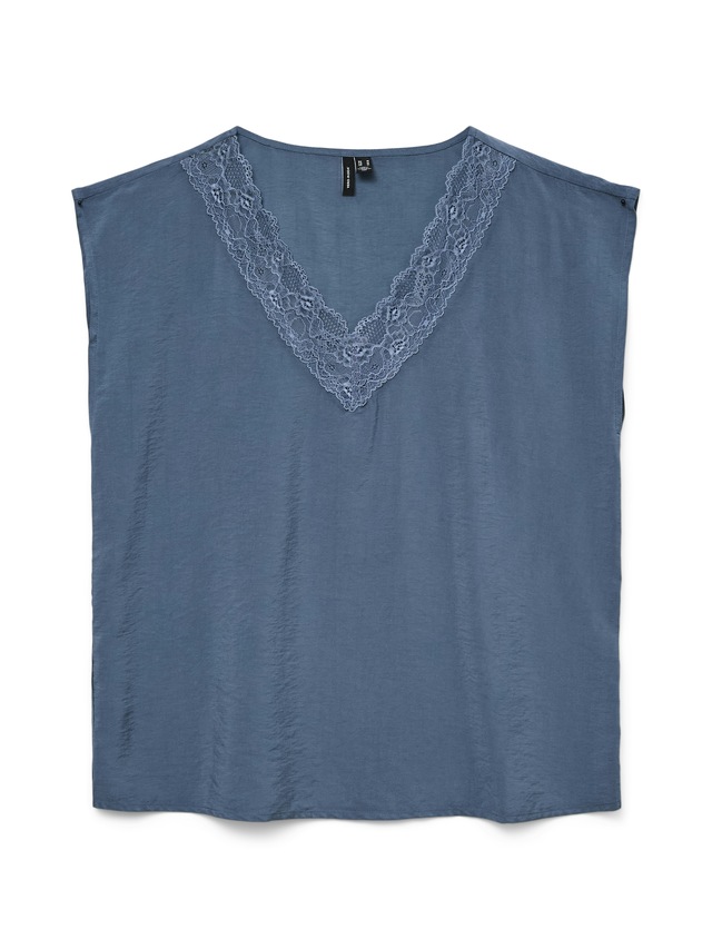 Vero Moda Spitzentop »VMSAFA SL V-NECK LACE TOP WVN GA NOOS«