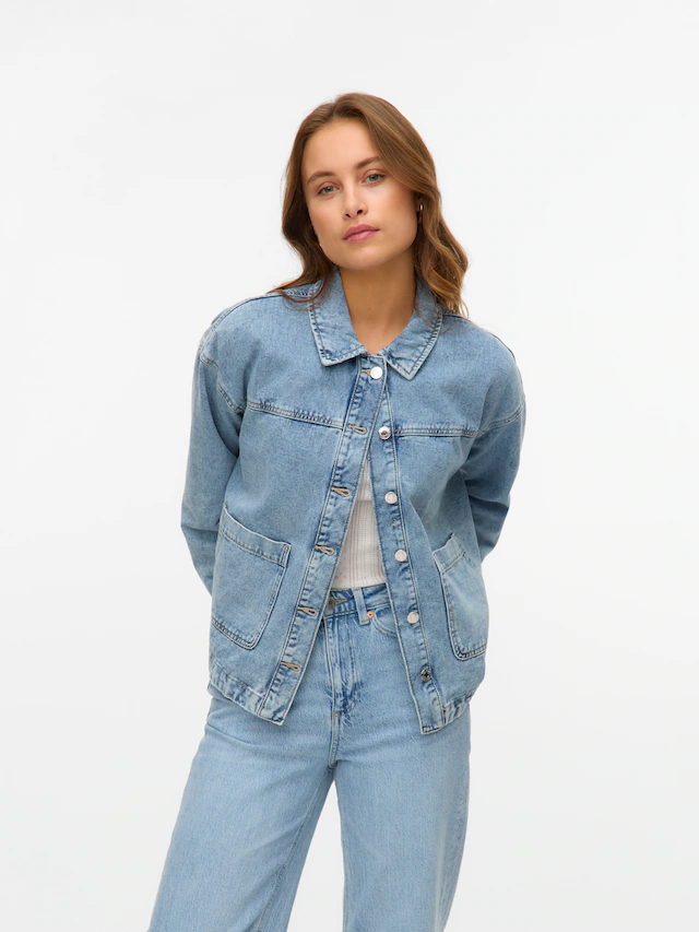 Vero Moda Jeansjacke »VMJAMIE LS DENIM SHACKET MIX NOOS« Baumwollmischung
