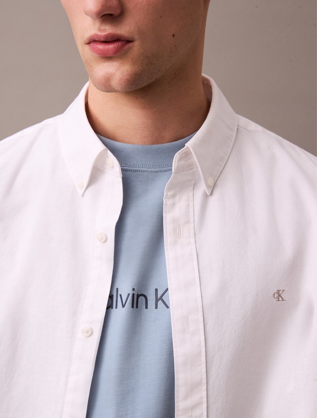Calvin Klein Jeans Langarmhemd »LS SOLID OXFORD CLASSIC SHIRT« Mit Rundhalsausschnitt