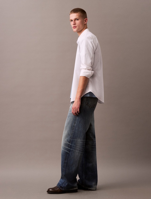 Calvin Klein Jeans Langarmhemd »LS SOLID OXFORD CLASSIC SHIRT« Mit Rundhalsausschnitt