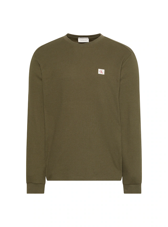 Calvin Klein Jeans Langarmshirt »LS WAFFLE BADGE CREWNK TEE« Mit Rundhalsausschnitt