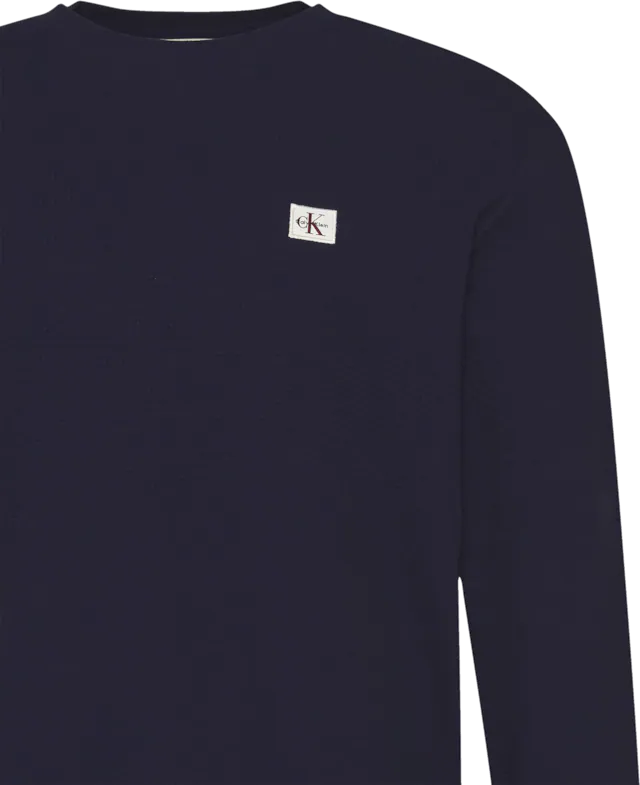 Calvin Klein Jeans Langarmshirt »LS WAFFLE BADGE CREWNK TEE« Mit Rundhalsausschnitt