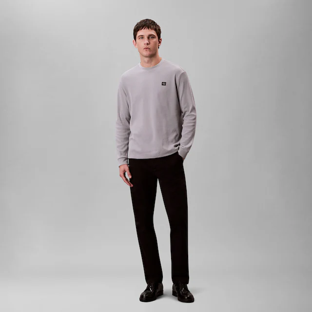 Calvin Klein Jeans Langarmshirt »LS WAFFLE BADGE CREWNK TEE« Mit Rundhalsausschnitt