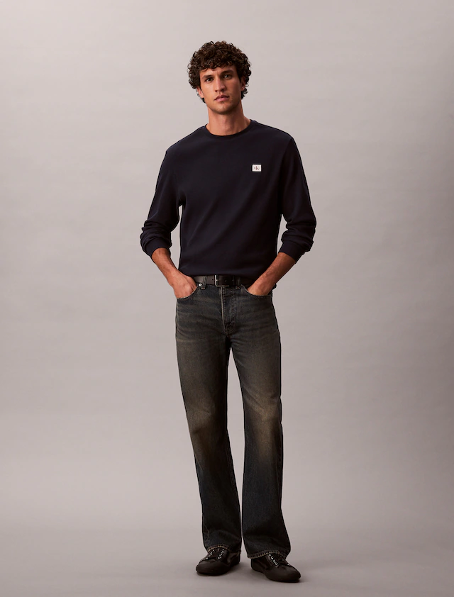 Calvin Klein Jeans Langarmshirt »LS WAFFLE BADGE CREWNK TEE« Mit Rundhalsausschnitt