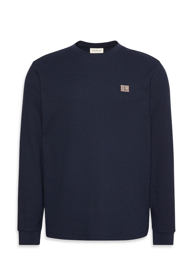 Calvin Klein Jeans Langarmshirt »LS WAFFLE BADGE CREWNK TEE« Mit Rundhalsausschnitt