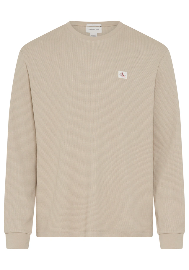 Calvin Klein Jeans Langarmshirt »LS WAFFLE BADGE CREWNK TEE« Mit Rundhalsausschnitt
