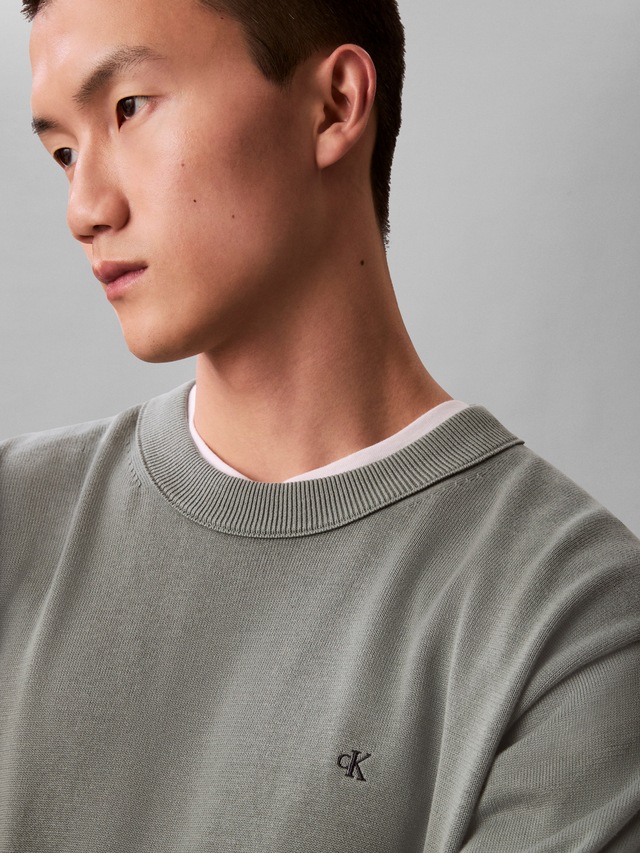Calvin Klein Jeans Strickpullover »LS EZ COTTON CREWNK SWEATER 12GG« Mit Rundhalsausschnitt