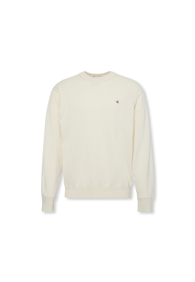 Calvin Klein Jeans Strickpullover »LS EZ COTTON CREWNK SWEATER 12GG« Mit Rundhalsausschnitt
