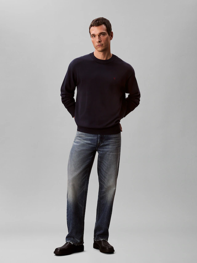 Calvin Klein Jeans Strickpullover »LS EZ COTTON CREWNK SWEATER 12GG« Mit Rundhalsausschnitt