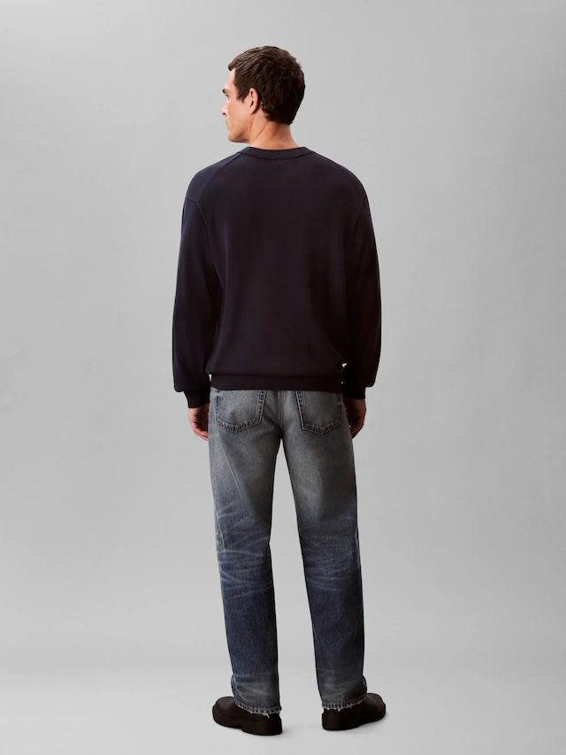 Calvin Klein Jeans Strickpullover »LS EZ COTTON CREWNK SWEATER 12GG« Mit Rundhalsausschnitt