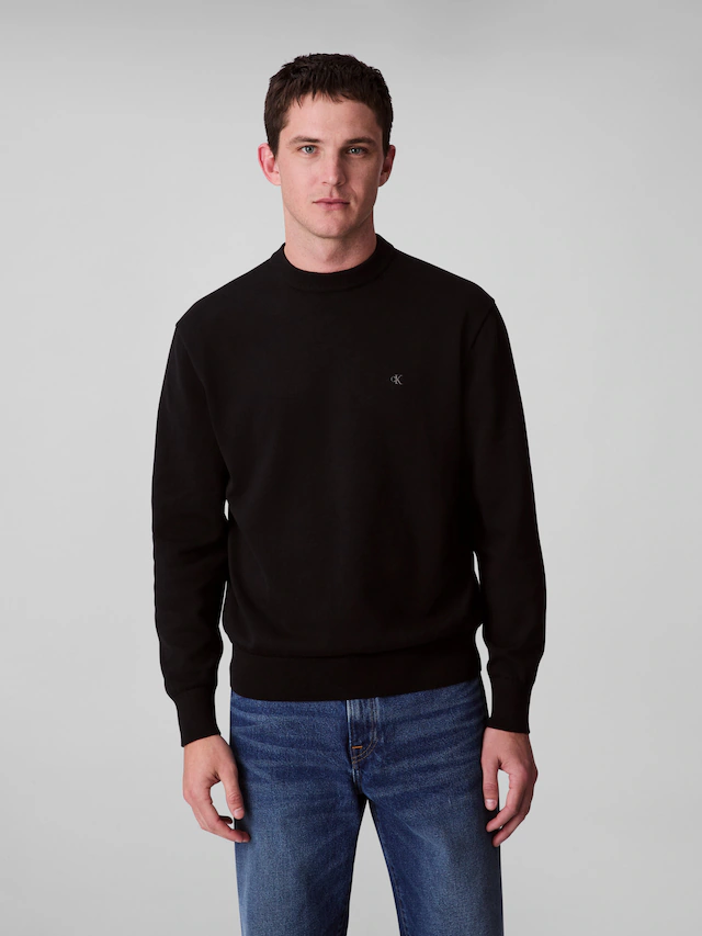Calvin Klein Jeans Strickpullover »LS EZ COTTON CREWNK SWEATER 12GG« Mit Rundhalsausschnitt