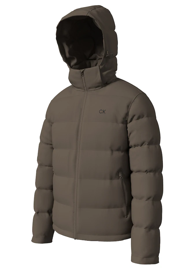 Calvin Klein Jeans Steppjacke »LS NYLN ZP OFF HD DW« mit Kapuze Kapuze, Regular Fit, warm wattiert