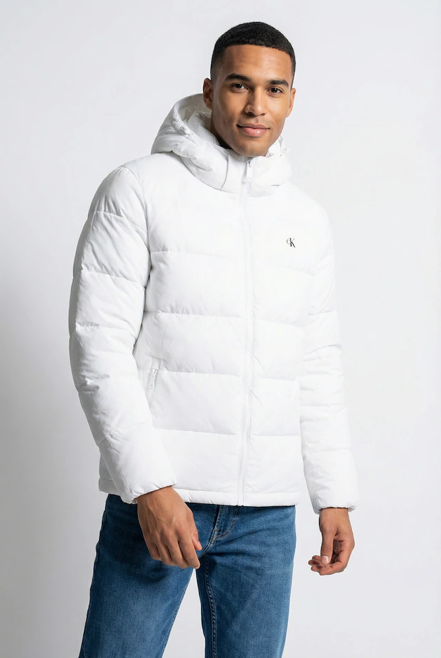 Calvin Klein Jeans Steppjacke »LS NYLN ZP OFF HD DW« mit Kapuze Kapuze, Regular Fit, warm wattiert