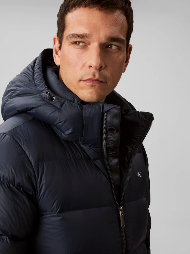 Calvin Klein Jeans Steppjacke »LS NYLN ZP OFF HD DW« mit Kapuze Kapuze, Regular Fit, warm wattiert