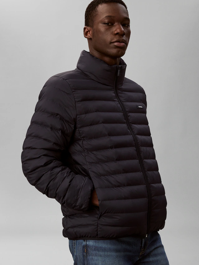 Calvin Klein Steppjacke »LS LT WT NYLN CHNNLD« ohne Kapuze Mit Rundhalsausschnitt