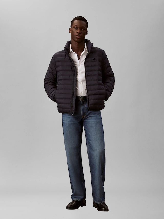 Calvin Klein Steppjacke »LS LT WT NYLN CHNNLD« ohne Kapuze Mit Rundhalsausschnitt