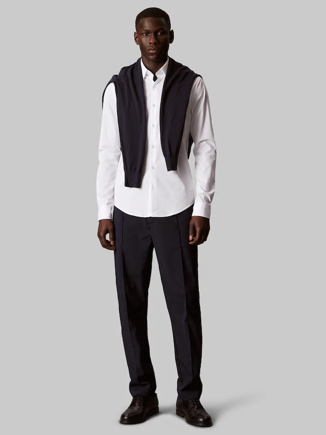 Calvin Klein Businesshemd »XSLIM ESNTL POPLIN NOS STR SLD« Mit Rundhalsausschnitt