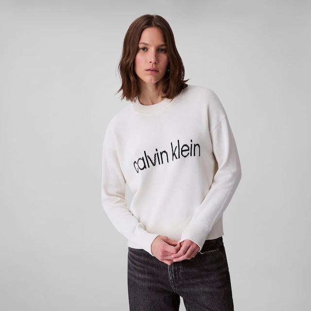 Calvin Klein Jeans Strickpullover »Cotton Graphic Pullover« Mit Rundhalsausschnitt