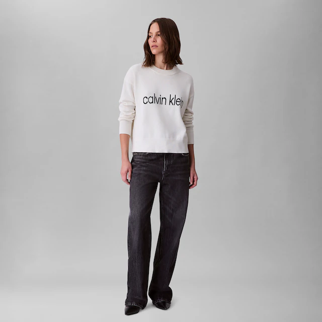 Calvin Klein Jeans Strickpullover »Cotton Graphic Pullover« Mit Rundhalsausschnitt