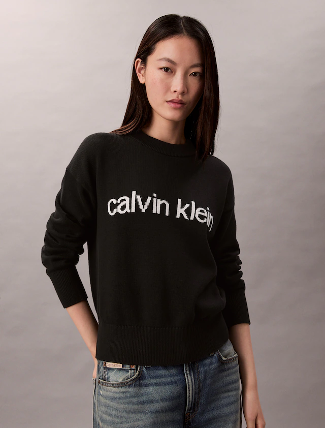 Calvin Klein Jeans Strickpullover »Cotton Graphic Pullover« Mit Rundhalsausschnitt