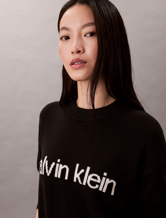Calvin Klein Jeans Strickpullover »Cotton Graphic Pullover« Mit Rundhalsausschnitt