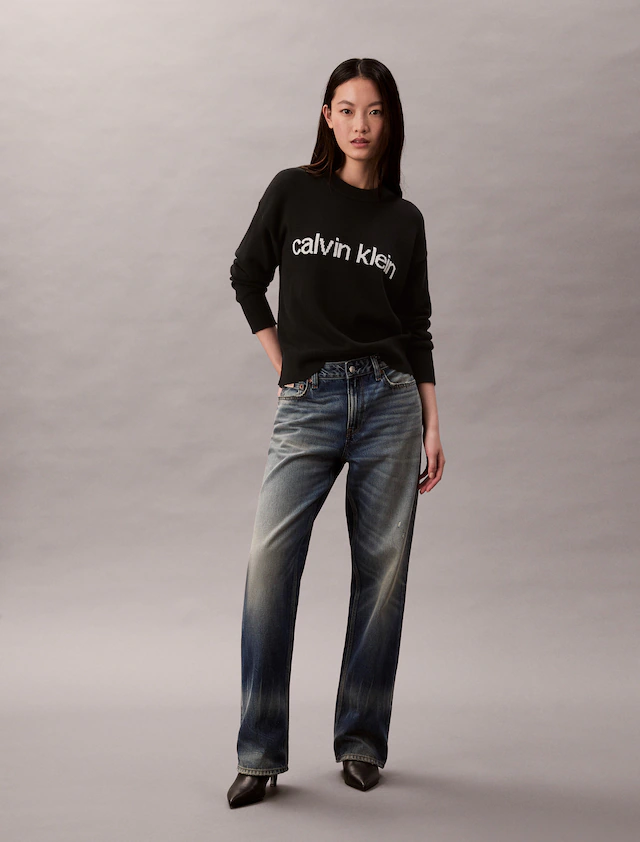 Calvin Klein Jeans Strickpullover »Cotton Graphic Pullover« Mit Rundhalsausschnitt