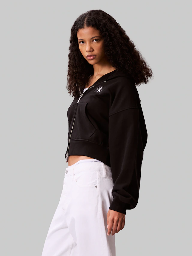 Calvin Klein Jeans Sweatjacke »A- FRNCH TRRY BDG LG« Oversized Fit, mit Kapuze, reine Baumwolle