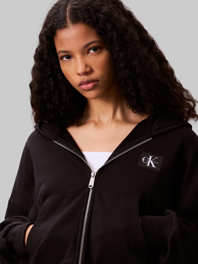 Calvin Klein Jeans Sweatjacke »A- FRNCH TRRY BDG LG« Oversized Fit, mit Kapuze, reine Baumwolle