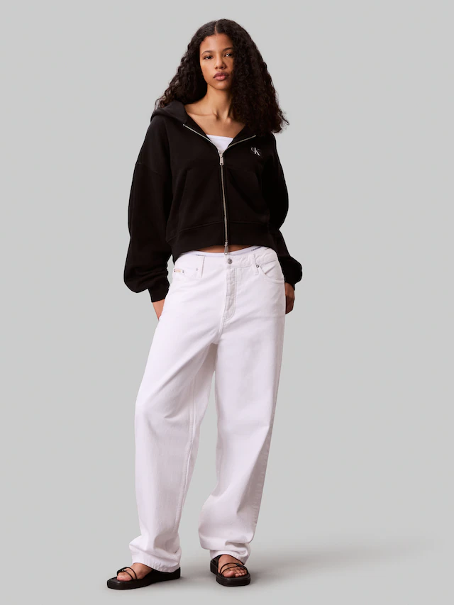 Calvin Klein Jeans Sweatjacke »A- FRNCH TRRY BDG LG« Oversized Fit, mit Kapuze, reine Baumwolle